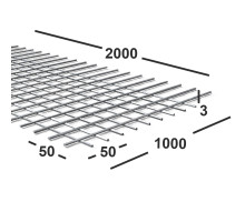 Сетка сварная 50х50х3 мм из проволоки Вр-1, карта 2х1м