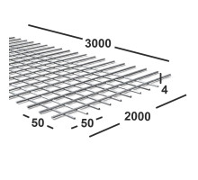 Сетка сварная 50х50х4 мм из проволоки Вр-1, карта 3х2м