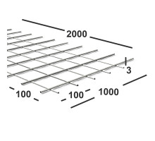 Сетка сварная 100х100х3 мм , карта 2х1м