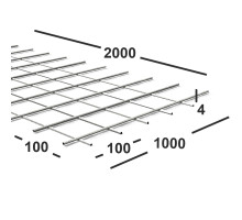 Сетка сварная 100х100х4 мм , карта 2х1м