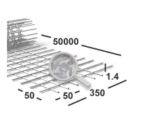 Сетка сварная 50х50х1,4 мм оцинкованная, рулон 0,35х50 м