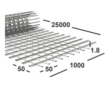 Сетка сварная 50х50х1.8 мм , рулон 1х25м