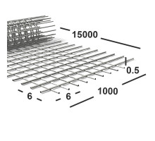 Сетка сварная 6х6х0.5 мм , рулон 1х15м