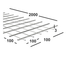 Сетка сварная 100х100х3мм  из проволоки Вр-1, карта 2х0,1м