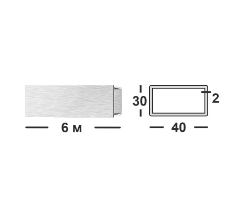 Труба профильная 40х30 2 мм АД31Т1