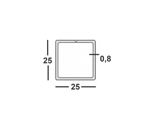 Труба профильная 25х25х0,8 квадратная