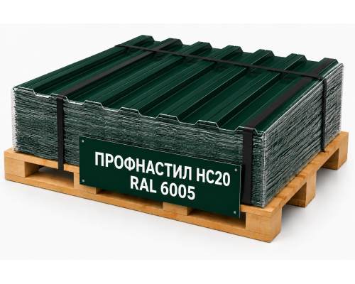 Профнастил НС20 RAL 6005 зеленый мох 0,6 мм