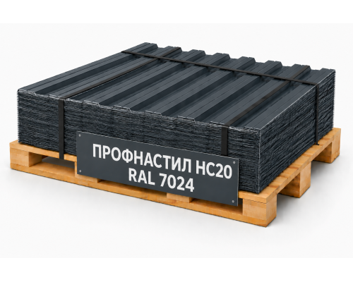 Профнастил НС20 RAL 7024 графитовый серый 0,35 мм