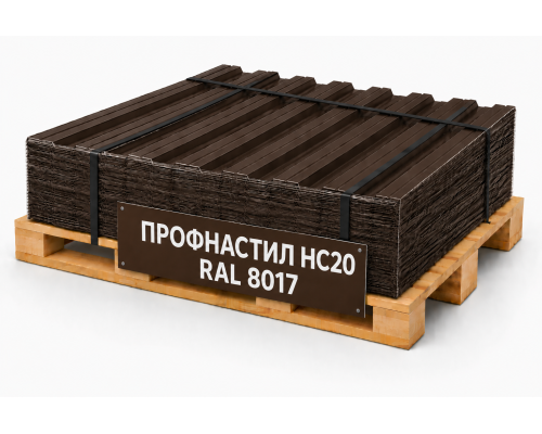 Профнастил НС20 RAL 8017 шоколадно-коричневый 0,7 мм