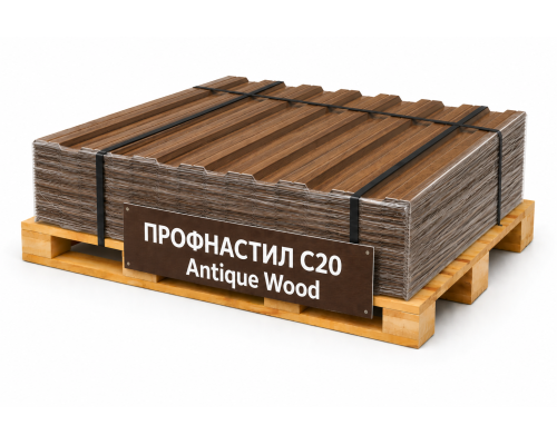 Профнастил С20 Antique Wood 0,45 мм Print double Grand Line