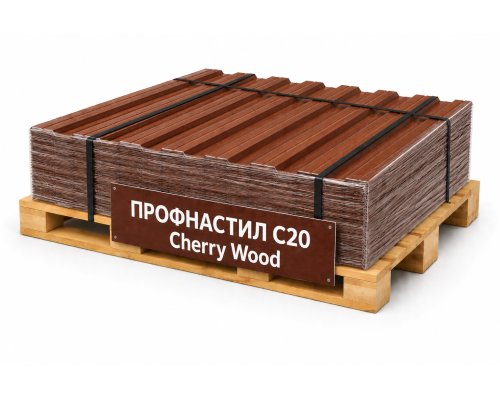 Профнастил С20 Cherry Wood 0,45 мм Print Twincolor Grand Line