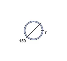 Труба круглая стальная 159х7 мм 09г2с 10-12 м