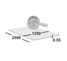 Лист оцинкованный 0,55 мм 1250х2500 Zn140