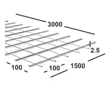 Сетка сварная 100х100х2,5 мм , карта 3х1,5м