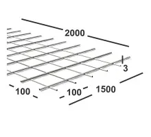 Сетка сварная 100х100х3 мм , карта 2х1,5м