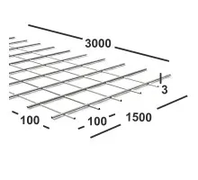 Сетка сварная 100х100х3 мм , карта 3х1,5м