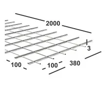 Сетка сварная 100х100х3 мм , карта 2х0,38м