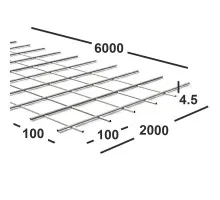 Сетка сварная 100х100х4,5 мм , карта 6х2м