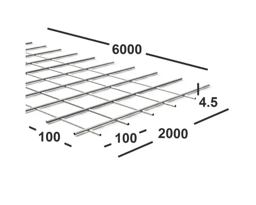 Сетка сварная 100х100х4,5 мм , карта 6х2м