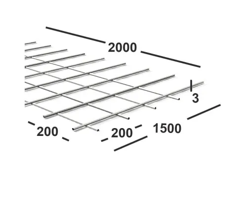 Сетка сварная 200х200х3 мм , карта 2х1,5м
