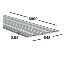 Профнастил оцинкованный Н60 0.55 мм