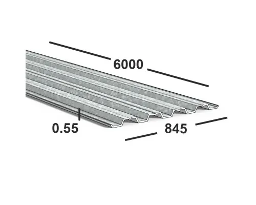Профнастил оцинкованный Н60 0.55 мм