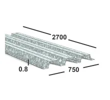 Профнастил оцинкованный Н114 0.8 мм 2,7 м