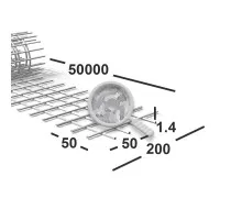 Сетка сварная 50х50х1,4 мм оцинкованная, рулон 0,2х50 м