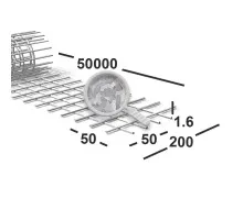 Сетка сварная 50х50х1,6 мм оцинкованная, рулон 0,2х50 м