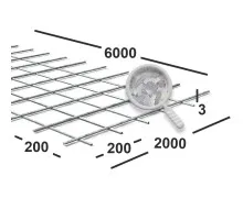 Сетка сварная 200х200х3 мм оцинкованная, карта 6х2 м