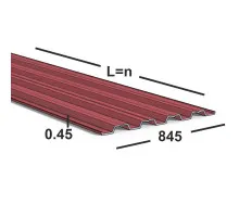 Профнастил Н60 0,45 мм Ral 3005 (вишневый)