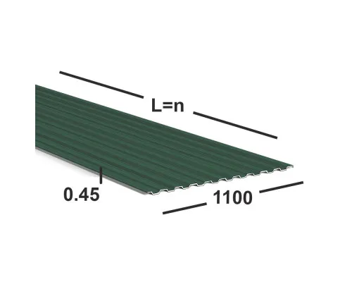 Профнастил С10 0,45 мм Ral 6005 (зеленый мох)