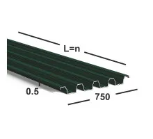 Профнастил Н75 0,5 мм Ral 6005 (зеленый мох)