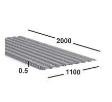 Профнастил С20 0,5 мм 6м Ral 7004 (серый)
