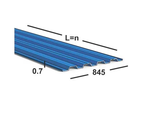 Профнастил Н60 0,7 мм Ral 5005 (синий)