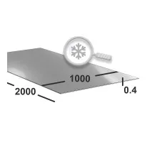 Лист нержавеющий 0.4 мм 1000х2000 aisi 430 (08x17) ВА+PE (зеркальный)