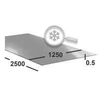 Лист нержавеющий 0.5 мм 1250х2500 aisi 430 (08x17) ВА+PE (зеркальный)
