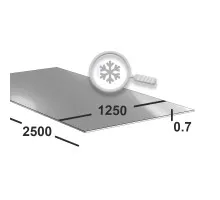 Лист нержавеющий 0.7 мм 1250х2500 aisi 430 (08x17) ВА+PE (зеркальный)