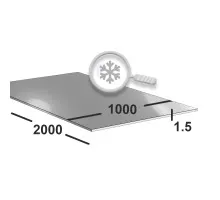 Лист нержавеющий 1.5 мм 1000х2000 aisi 304 (08х18н10) ВА+PE (зеркальный)