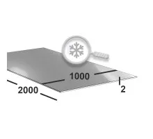 Лист нержавеющий 2 мм 1250х2500 aisi 304 (08х18н10) ВА+PE (зеркальный)