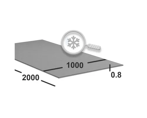 Лист нержавеющий 0.8 мм 1000х2000 aisi 409L (08Х13) 2B (матовый)
