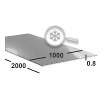 Лист нержавеющий 0.8 мм 1000х2000 aisi 430 (08x17) 2B+PE (матовый)