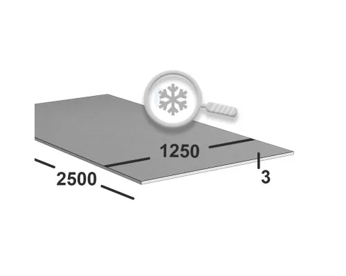 Лист нержавеющий 3 мм 1250х2500 aisi 430 (08x17) 2B (матовый)