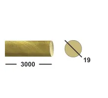 Латунный пруток 19 мм ЛС59-1 тянутый, матовый