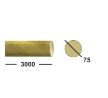 Латунный пруток 75 мм ЛС59-1 тянутый, матовый