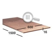 Медный лист 16 мм 600х1500 М1 Горячекатаный
