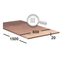 Медный лист 20 мм 600х1500 М1 Горячекатаный