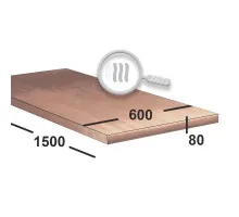 Медный лист 80 мм 600х1500 М1 Горячекатаный