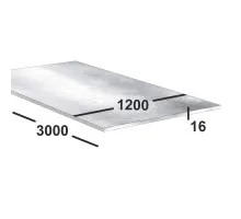 Плита алюминиевая АМГ2 16 мм 1200х3000 ГОСТ 17232-99