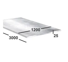 Плита алюминиевая АМГ6 25 мм 1200х3000 ГОСТ 17232-99